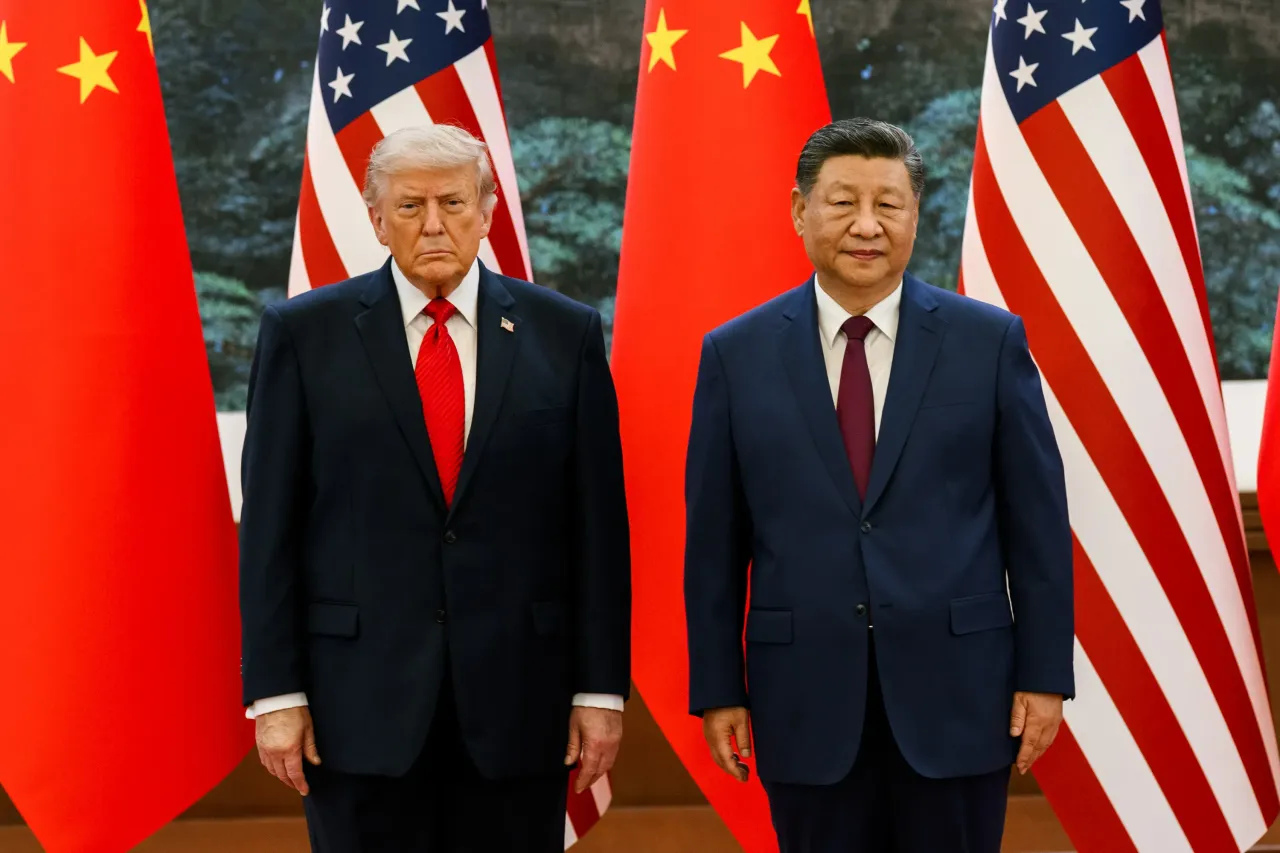 US President Donald Trump meets with Chinese President Xi Jinping in Beijing, China.