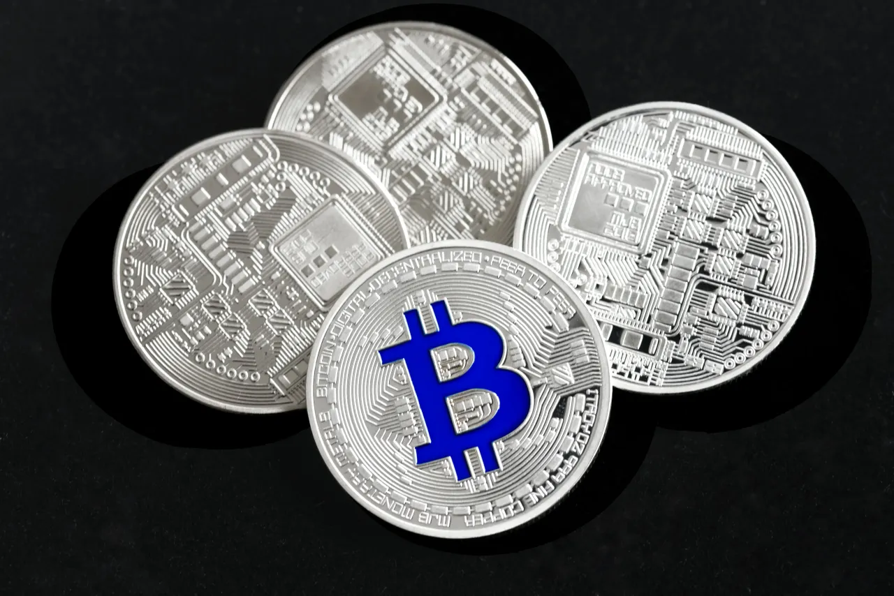 May 20: A photo illustration of a physical silver Bitcoin collectible as they are digital on black background on May 20,2026 in London, England. (Photo by Peter Dazeley/Getty Images)