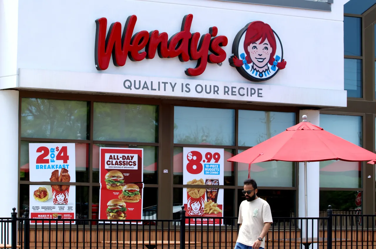 Signage for a Wendy's restaurant location in Brampton, Ontario.