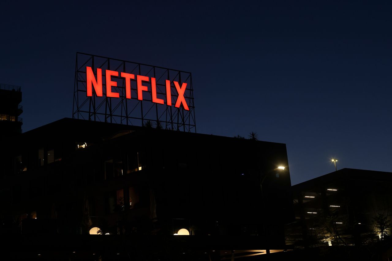 The Netflix logo is seen on the roof of an office building in Los Angeles, California, on May 29, 2026. (Photo by Michael Yanow/NurPhoto via Getty Images)