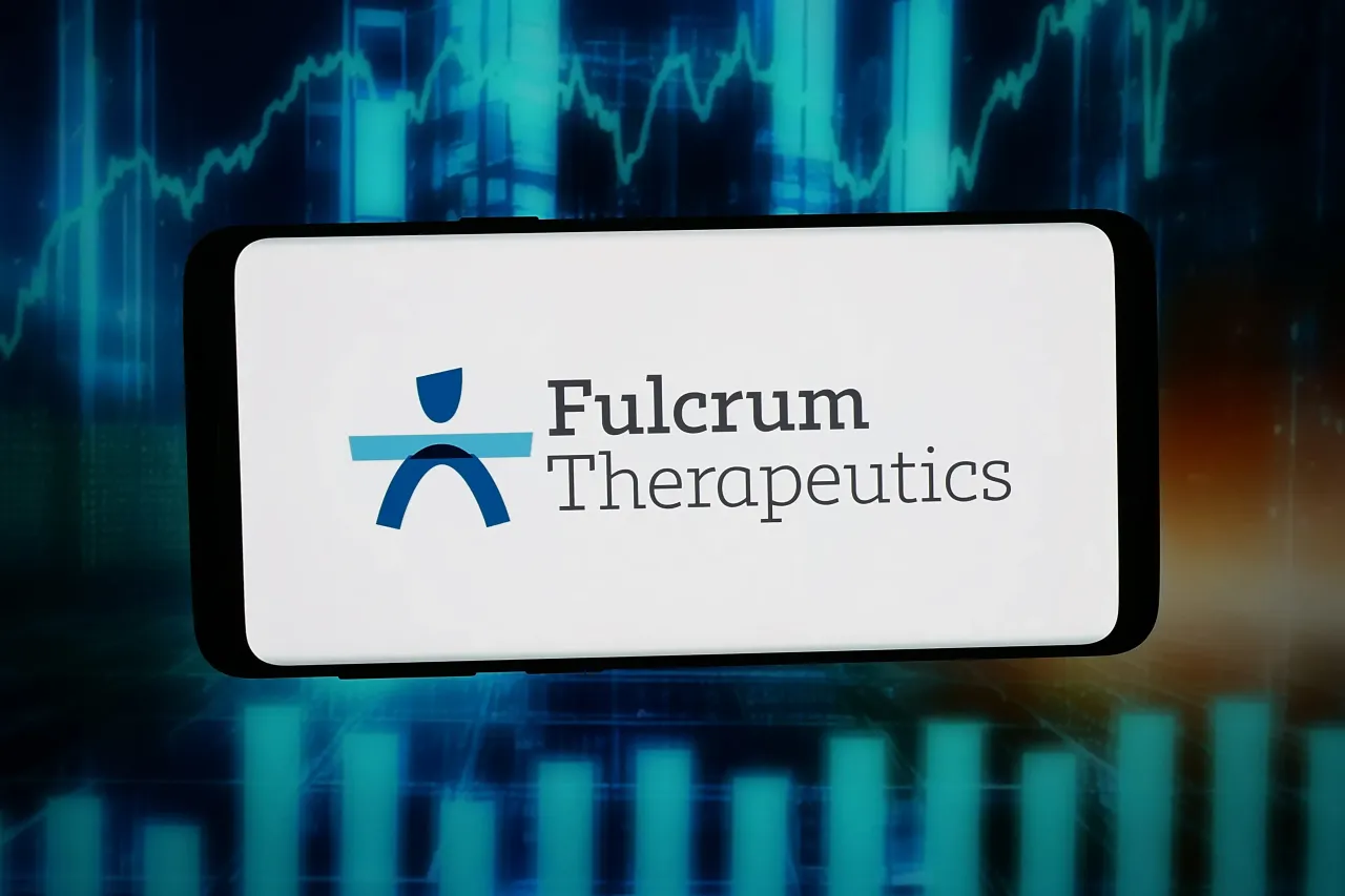 In this photo illustration, the logo of US biopharma company Fulcrum Therapeutics Inc is displayed on a smartphone in front of abstract background on computer screen. (Photo Illustration by Timon Schneider/SOPA Images/LightRocket via Getty Images)