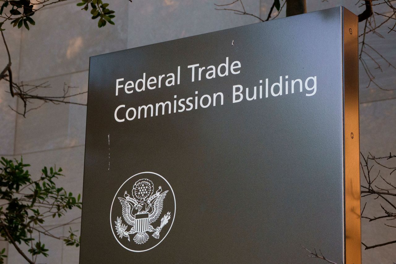 WASHINGTON, DC - JUNE 3: A sign is displayed on the Federal Trade Commission (FTC) Building on June 3, 2026 in Washington, DC. (Photo by Kevin Carter/Getty Images)