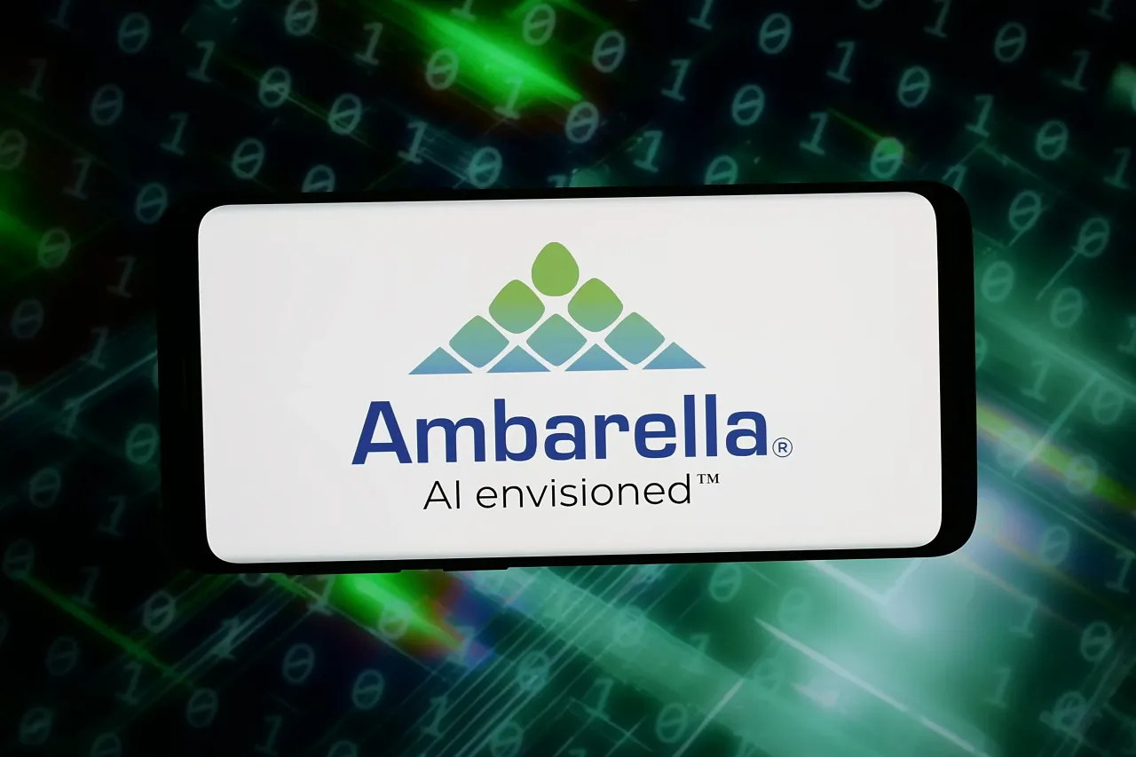 The logo of US semiconductor company Ambarella Inc. is displayed on a smartphone. (Photo Illustration by Timon Schneider/SOPA Images/LightRocket via Getty Images)