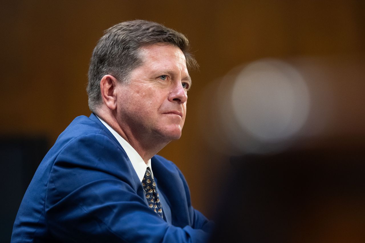 Jay Clayton appears before the Senate Intelligence Committee during his confirmation hearing on Capitol Hill July 15, 2026 in Washington, DC. (Photo by Aaron Schwartz/Getty Images)