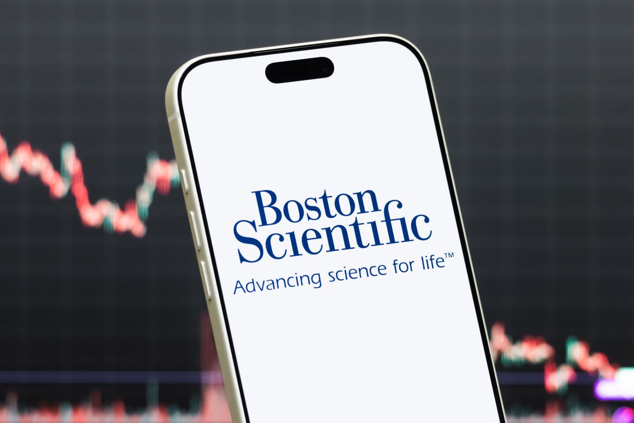  In this photo illustration, a smartphone displays the logo of Boston Scientific Corporation.