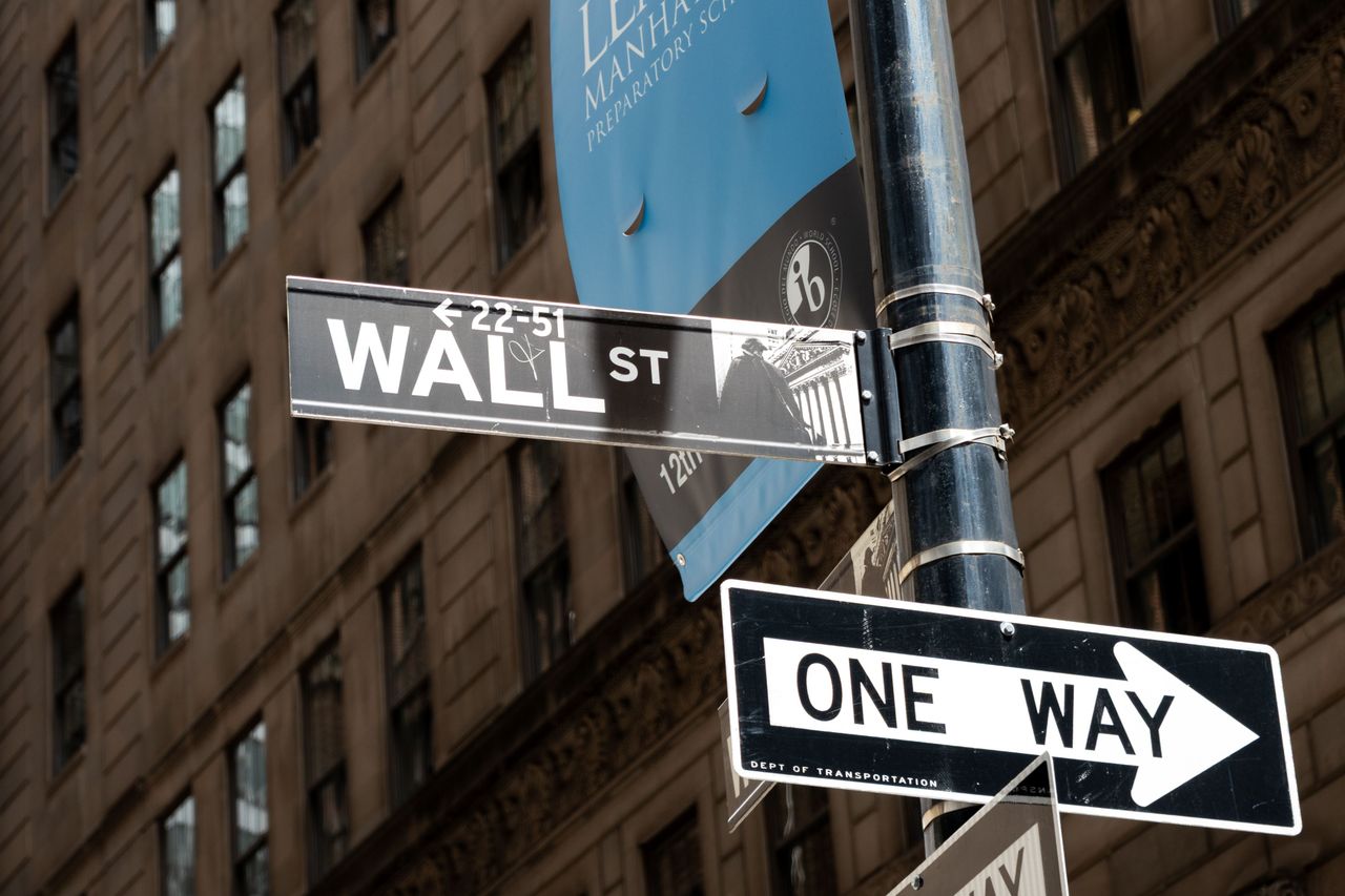 A Wall Street sign is seen in New York City, United States, on August 5, 2026. (Photo by Marcin Golba/NurPhoto via Getty Images)