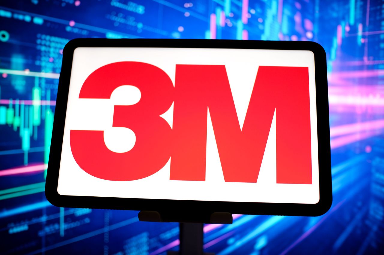 In this photo illustration, the 3M logo is seen displayed on a tablet screen.