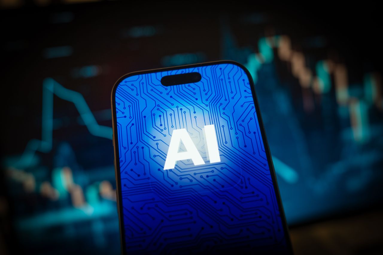  AI Logo Illustration An AI logo is seen on a mobile device in this illustration photo taken in Warsaw, Poland on 06 January, 2026. (Photo by Jaap Arriens/NurPhoto via Getty Images)