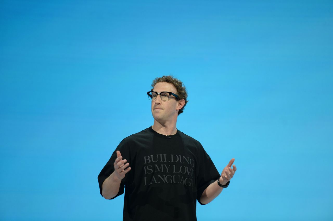 Meta CEO Mark Zuckerberg speaks at the Meta Connect developer conference. (Photo by Andrej Sokolow/picture alliance via Getty Images)