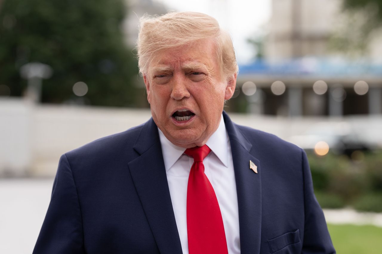 U.S. President Donald Trump speaks to the media on the South Lawn of the White House on September 26, 2026 in Washington, DC