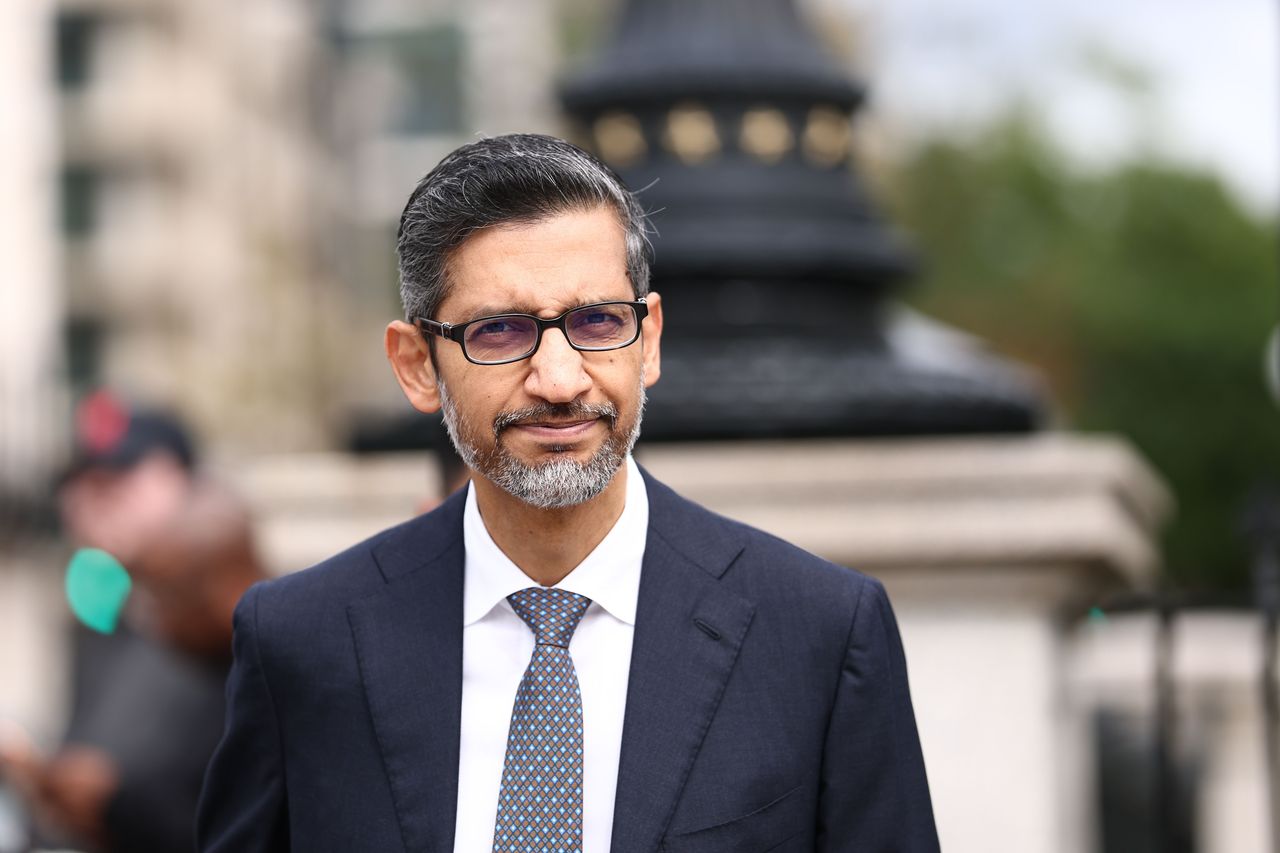 Google CEO Sundar Pichai at the Eisenhower Executive Office Building on September 29, 2026 in Washington, DC. (Photo by Finn Gomez/Getty Images)