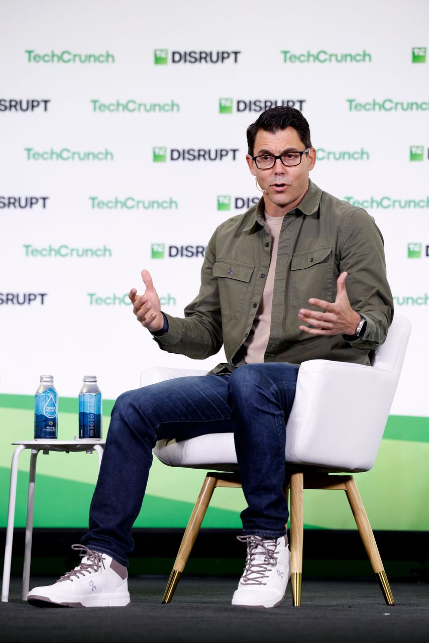 RJ Scaringe, Founder & CEO, Rivian, speaks onstage during TechCrunch Disrupt 2026 at Moscone Center on October 13, 2026 in San Francisco, California. (Photo by Kimberly White/Getty Images for TechCrunch)