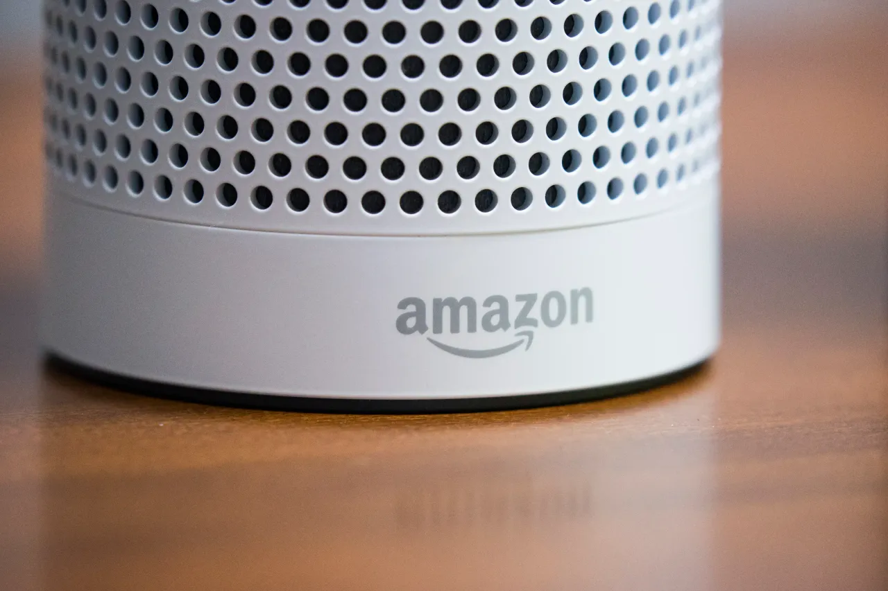 The base of Amazon Echo Plus is seen during the product announcement event in Seattle, Washington on September 27, 2017. (Photo by David Ryder for The Washington Post via Getty Images)