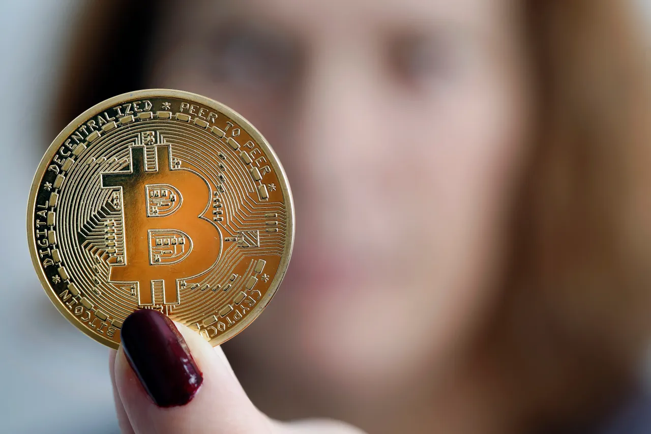 Visual Representation Of The Digital Cryptocurrency, Bitcoin in Paris. (Photo by Chesnot/Getty Images)