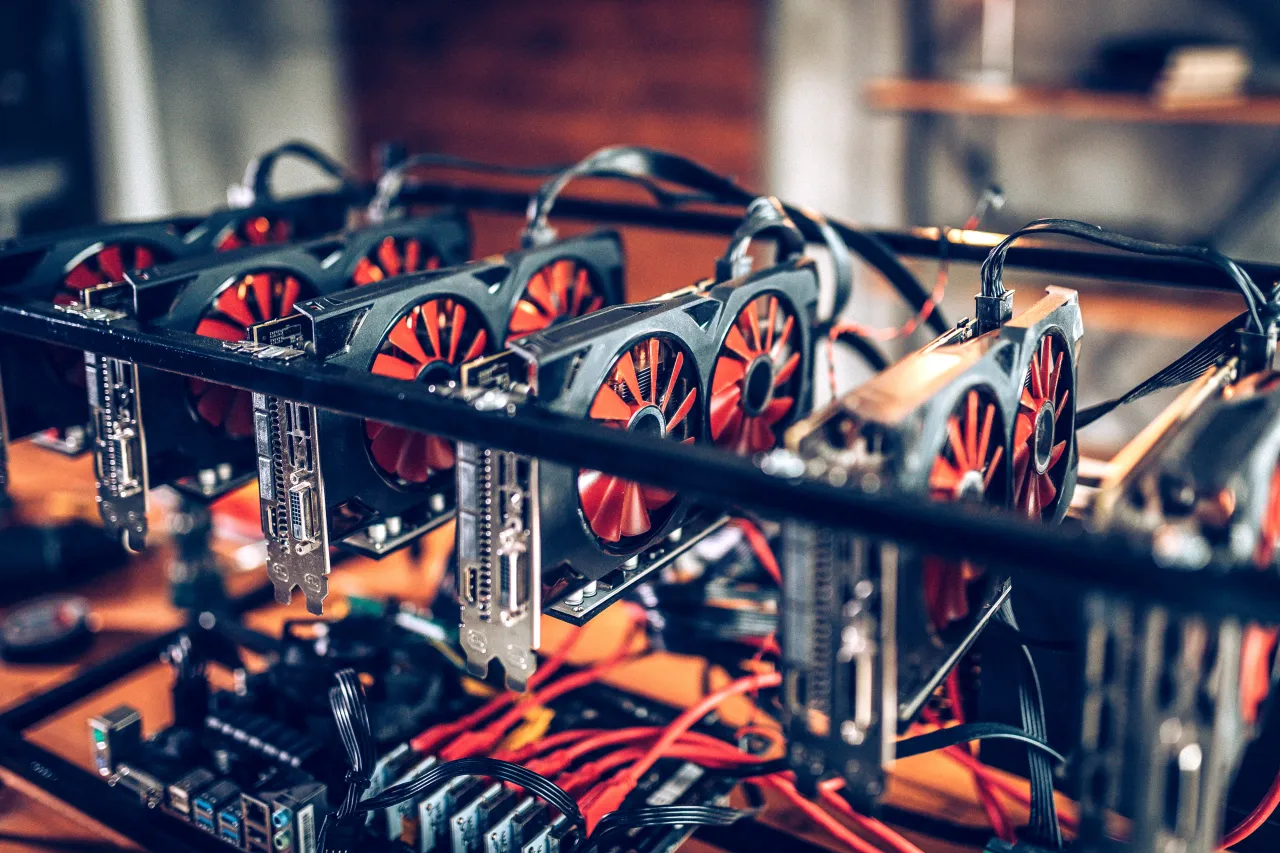 Stock photo of crypto mining