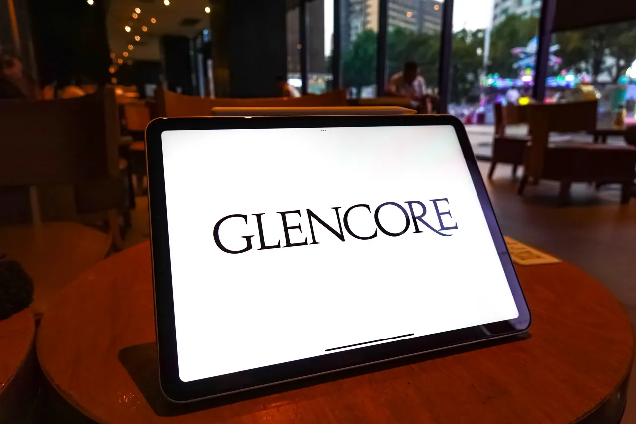  In this photo illustration, the logo of Glencore is displayed on the screen of a tablet. 