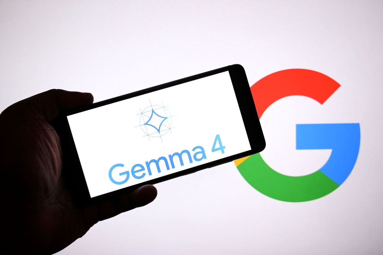 A Gemma 4 logo is seen displayed on a smartphone with a Google logo in the background. (Photo Illustration by Avishek Das/SOPA Images/LightRocket via Getty Images)