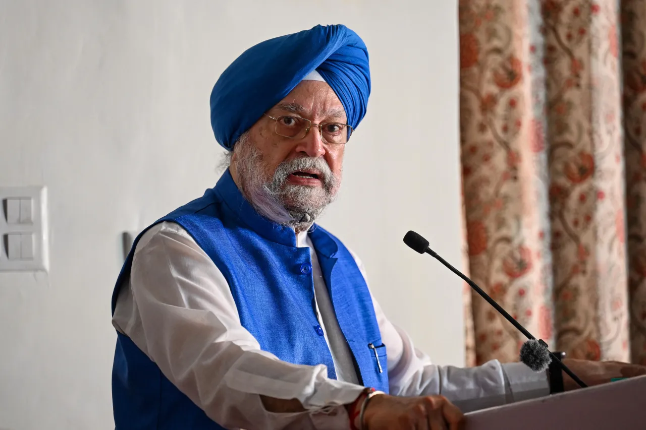 Indian Petroleum Minister Hardeep Singh Puri speaks at the Partition Museum, Ambedkar University on August 14, 2023 in New Delhi, India. (Photo by Sanchit Khanna/Hindustan Times via Getty Images)