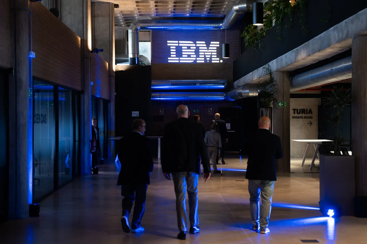 A group of people attend the inauguration of IBM's new European Digital Sales center in La Marina, June 3, 2025, in Valencia, Valencia, Spain. 