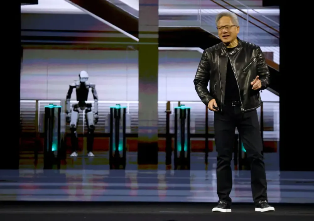 Nvidia CEO Jensen Huang delivers the keynote address during the Nvidia GTC 2025 at SAP Center on March 18, 2025 in San Jose, California. The annual Nvidia GTC conference runs through March 20. 