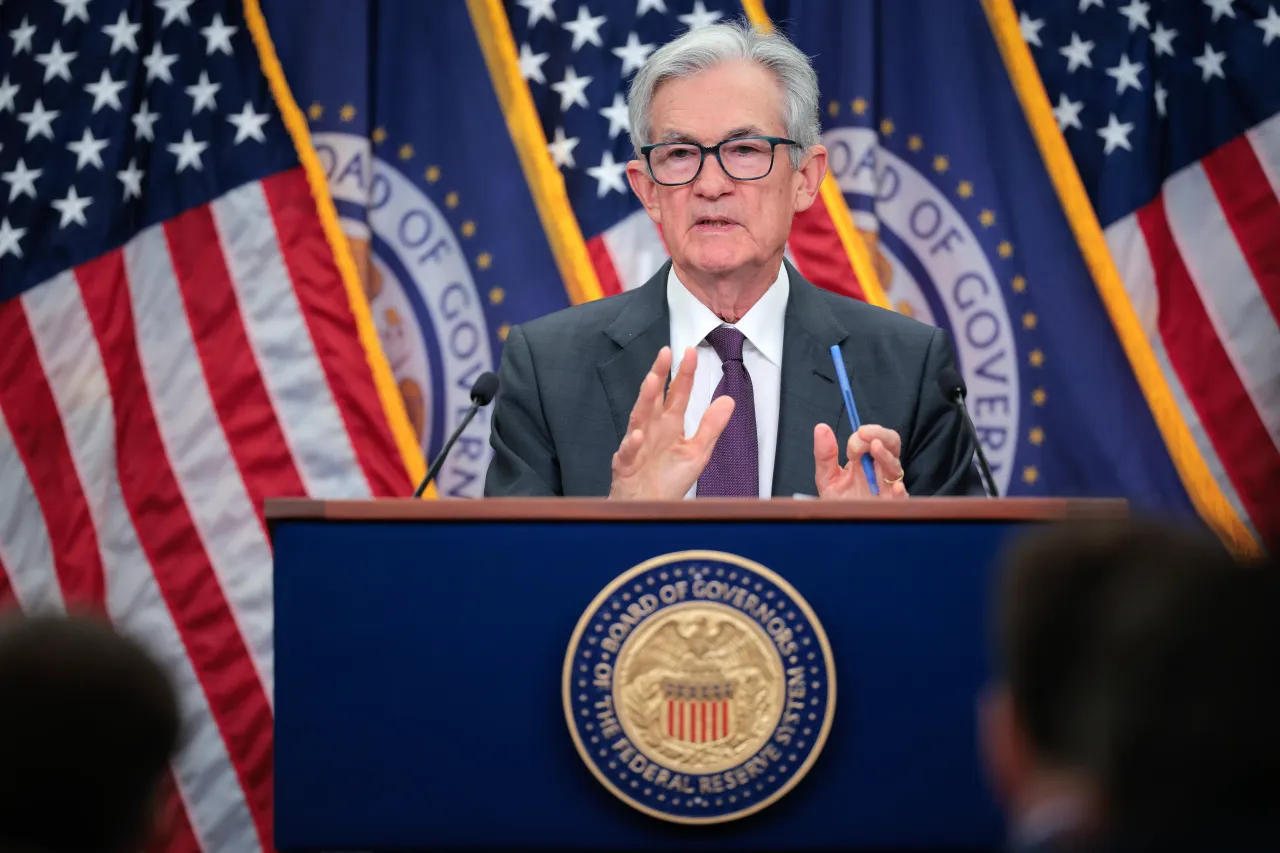 Federal Reserve Chairman Jerome Powell answers questions from reporters following the regular Federal Open Market Committee meetings at the Fed on July 30, 2025, in Washington, DC.
