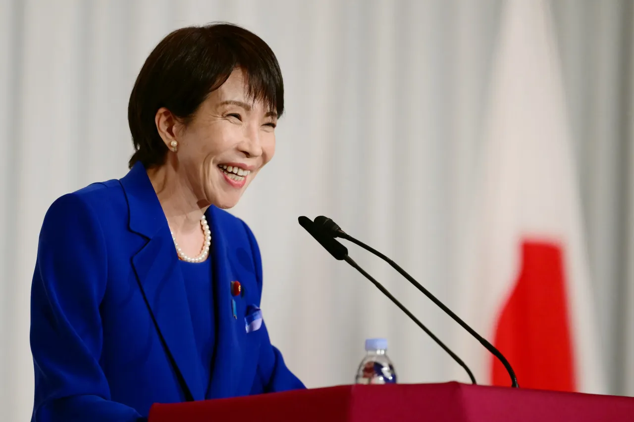 Sanae Takaichi, the newly-elected leader of Japan's ruling party, the Liberal Democratic Party (LDP), attends a press conference after the LDP presidential election on October 4, 2025 in Tokyo, Japan.