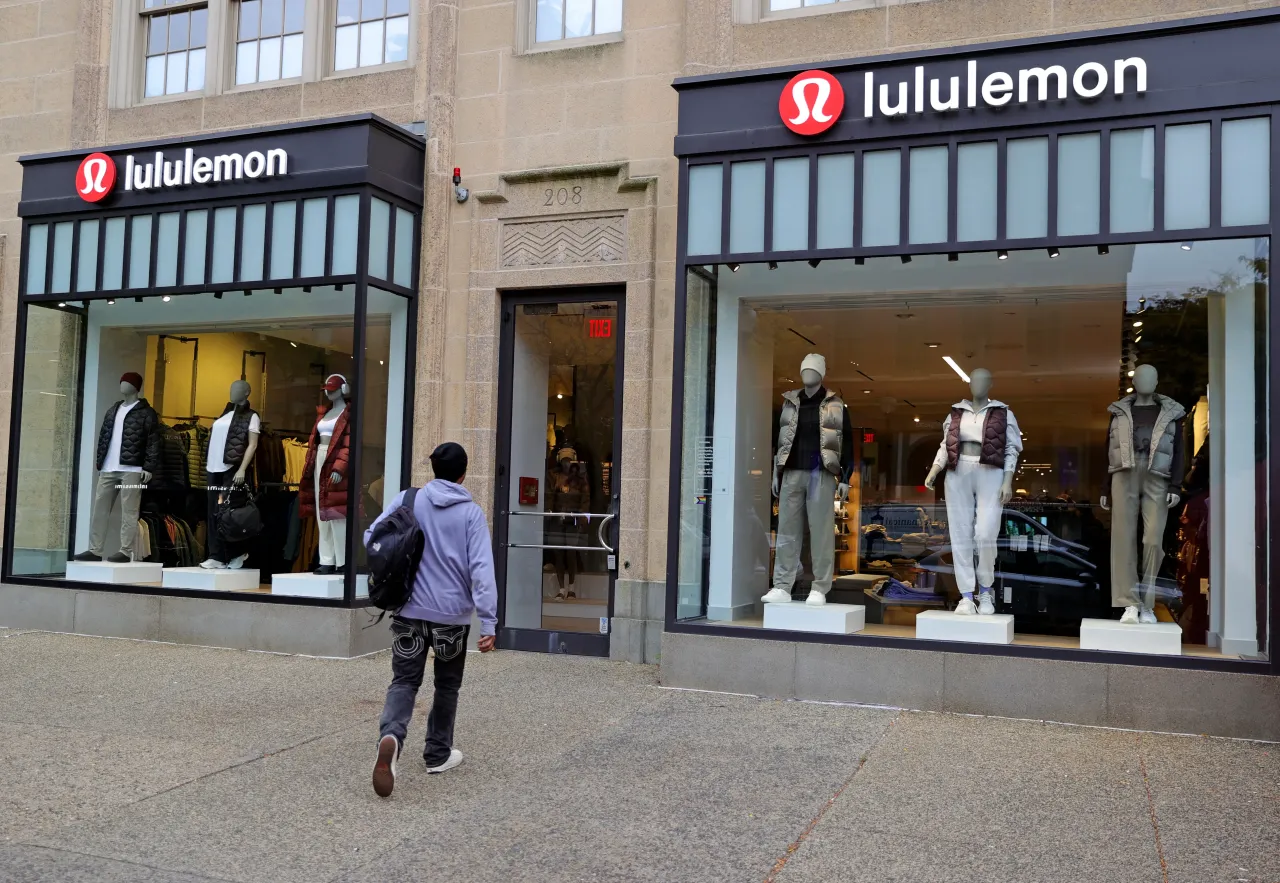 The Lululemon storefront at Newbury Street on October 28, 2025.