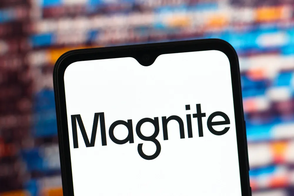The Magnite logo is seen displayed on a smartphone screen.