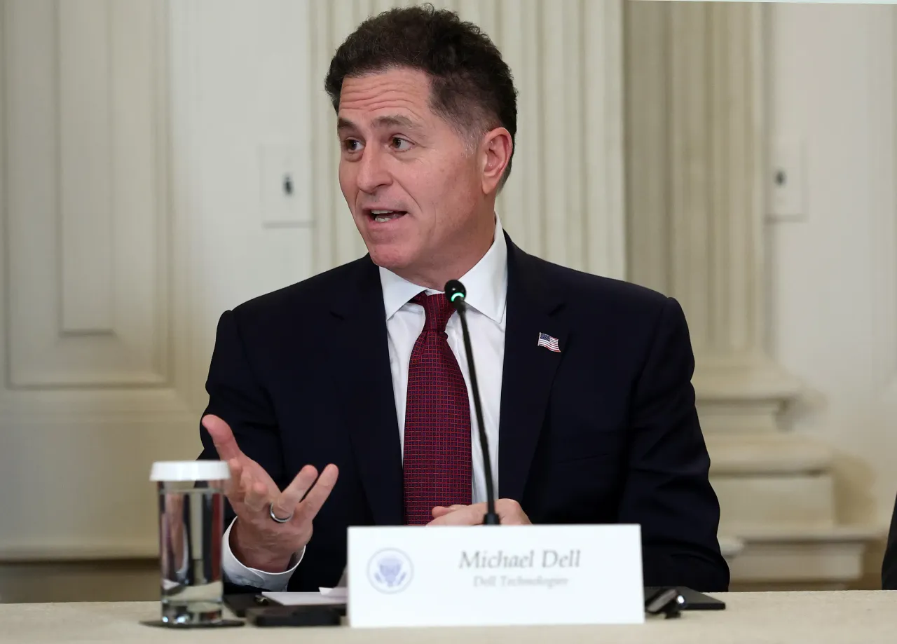  Dell Technologies CEO Michael Dell delivers remarks at the Invest America Roundtable hosted by President Donald Trump at the White House on June 09, 2025, in Washington, DC.