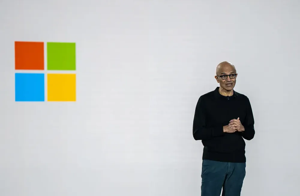 Microsoft CEO Satya Nadella speaks during an event celebrating the 50th Anniversary of Microsoft on April 4, 2025 in Redmond, Washington. The company also gave an update on Copilot, its AI tool. 