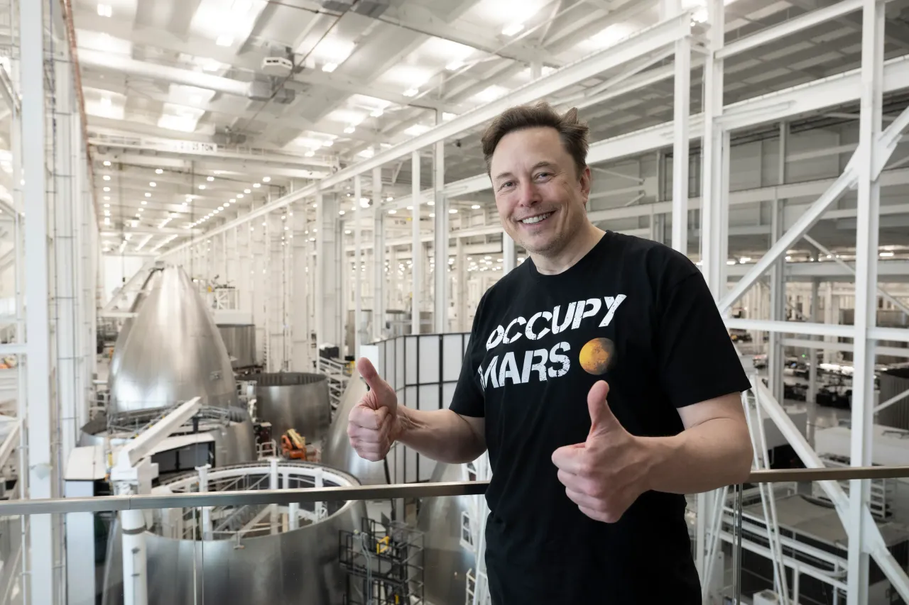 Elon Musk is photographed at Space X in Brownsville, Texas (Photo by Marvin Joseph/The Washington Post via Getty Images)