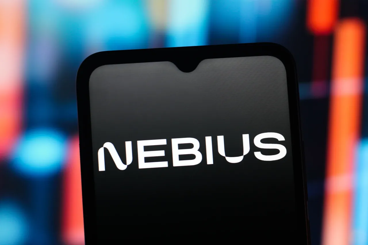 In this photo illustration, the Nebius Group logo is seen displayed on a smartphone screen. 