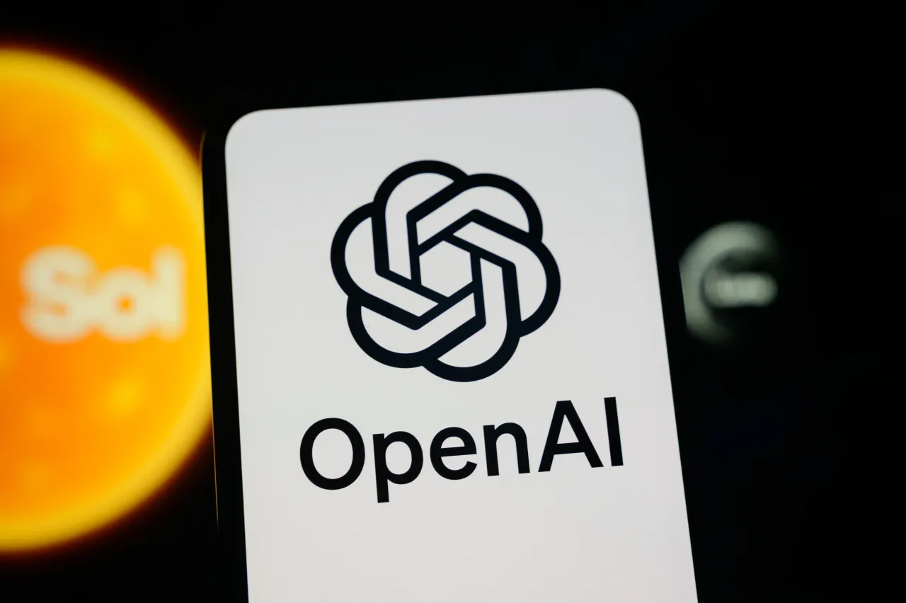 The OpenAI logo is displayed on a smartphone screen. (Photo by Samuel Boivin/NurPhoto via Getty Images)