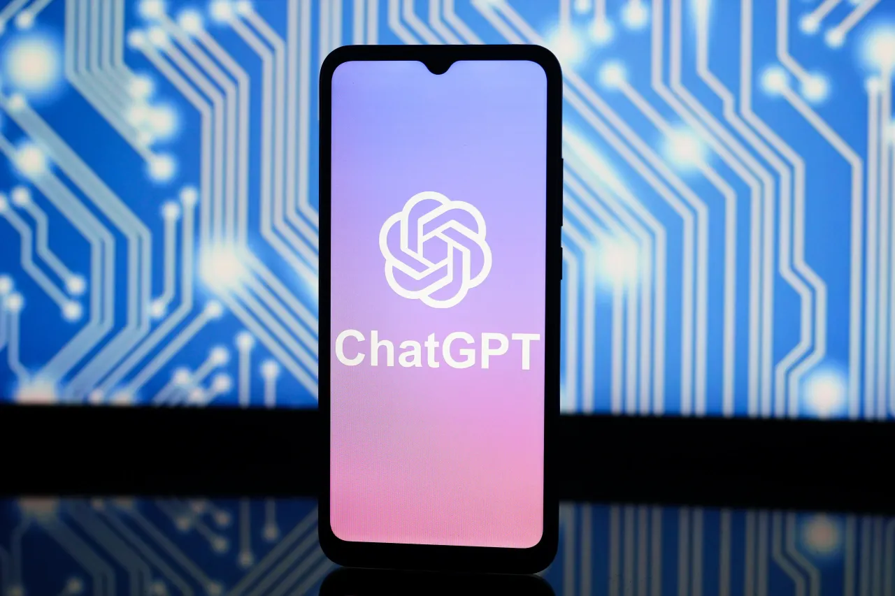  In this photo illustration, the OpenAI ChatGPT (Chat GPT) logo is seen displayed on a smartphone screen. 