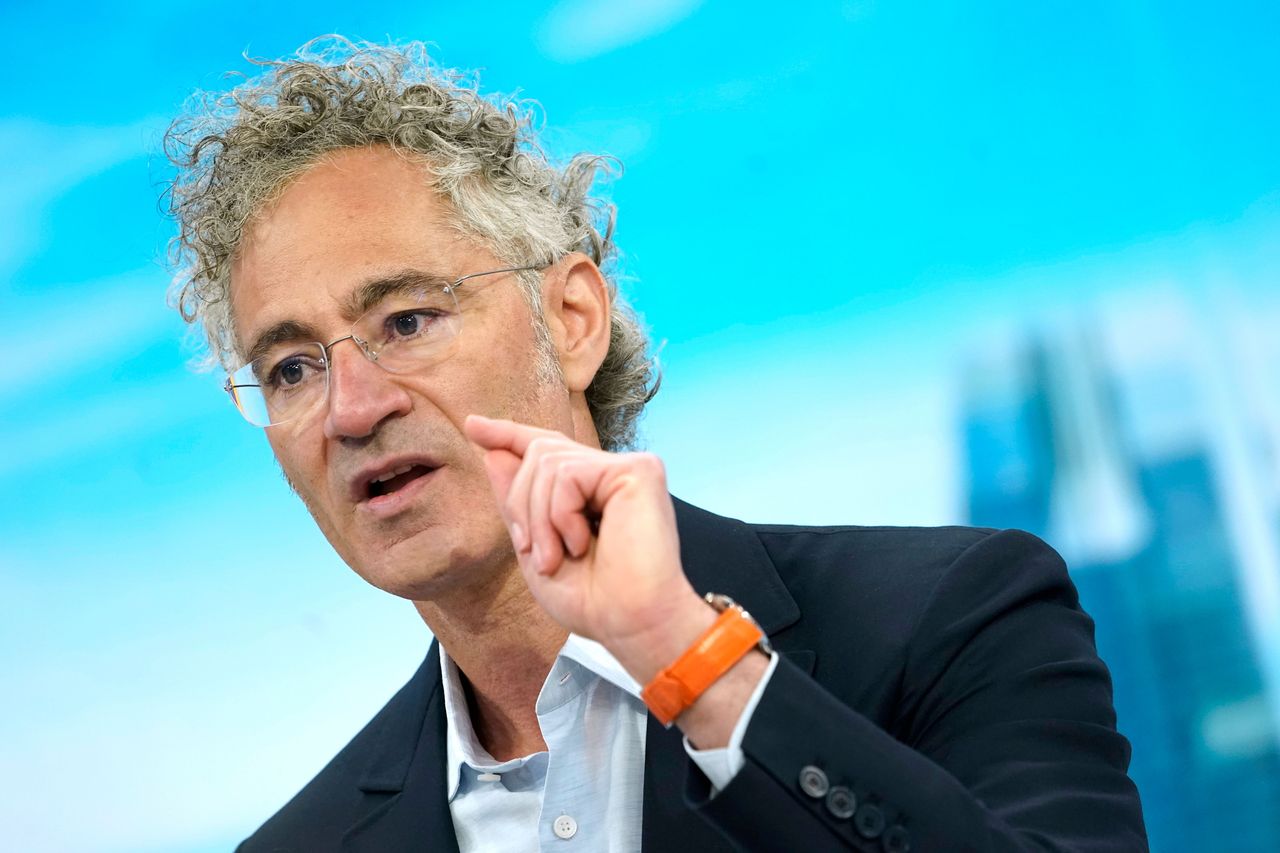 Palantir CEO Alex Karp visits "The Claman Countdown" at Fox Business Network Studios on July 27, 2026 in New York City. (Photo by John Lamparski/Getty Images)