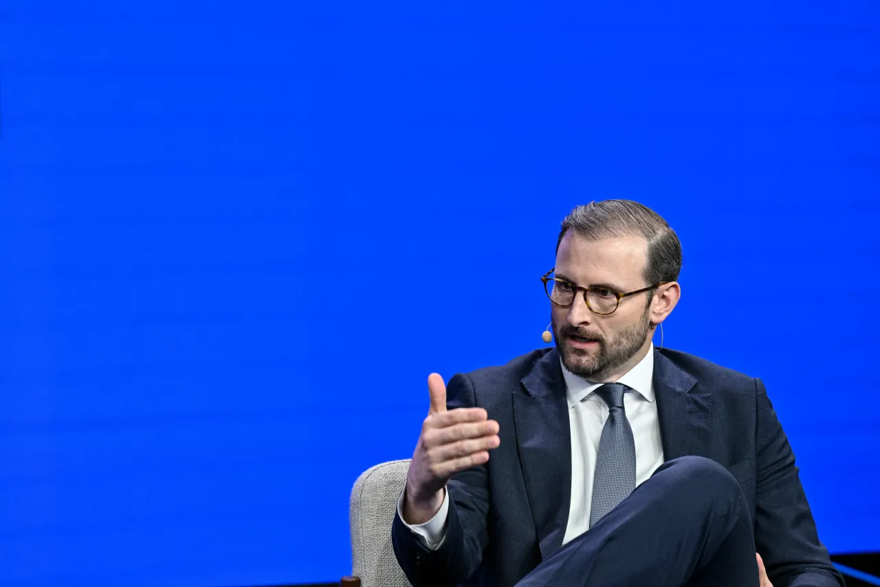 Patrick Witt, Executive Director of the President's Council of Advisors for Digital Assets speaks at the Chainlink's SmartCon 2025 at Metropolitan Pavilion on November 05, 2025 in New York City. (Photo by Eugene Gologursky/Getty Images for Chainlink Labs)