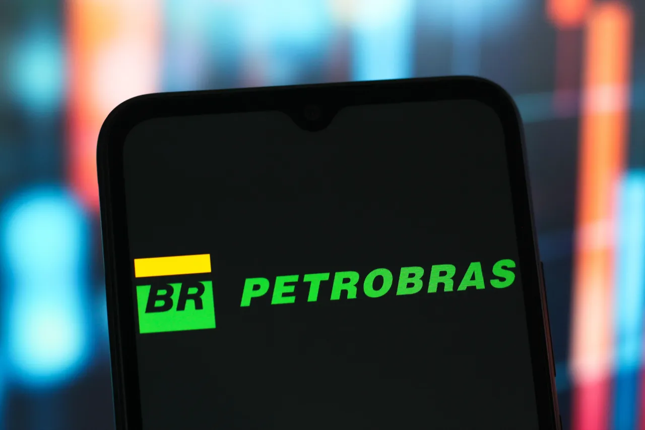 In this photo illustration, the Petrobras (Petróleo Brasileiro) logo is seen displayed on a smartphone screen. 