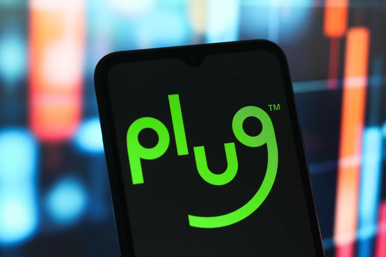 In this photo illustration, the Plug Power logo is seen displayed on a smartphone screen.