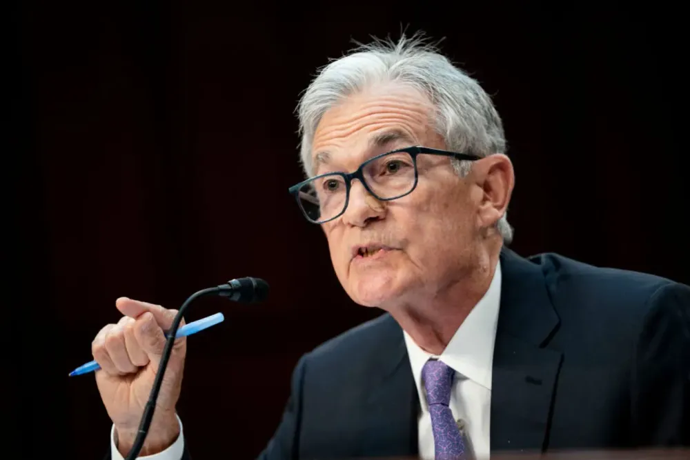 Chair of the Federal Reserve of the United States Jerome Powell speaks during a Senate Banking, Housing, and Urban Affairs Committee hearing at the U.S. Capitol on July 9, 2024 in Washington, DC. 