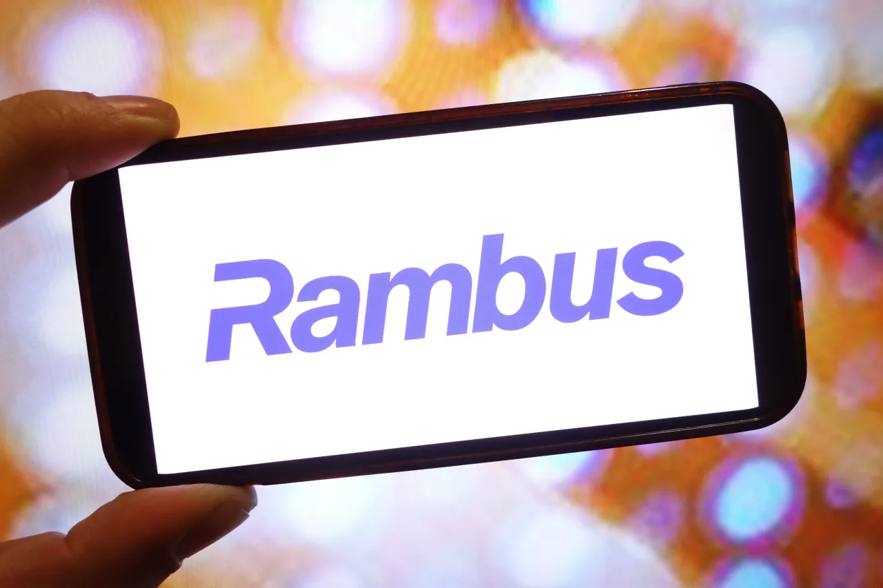 In this photo illustration, the Rambus company logo is seen displayed on a smartphone screen.