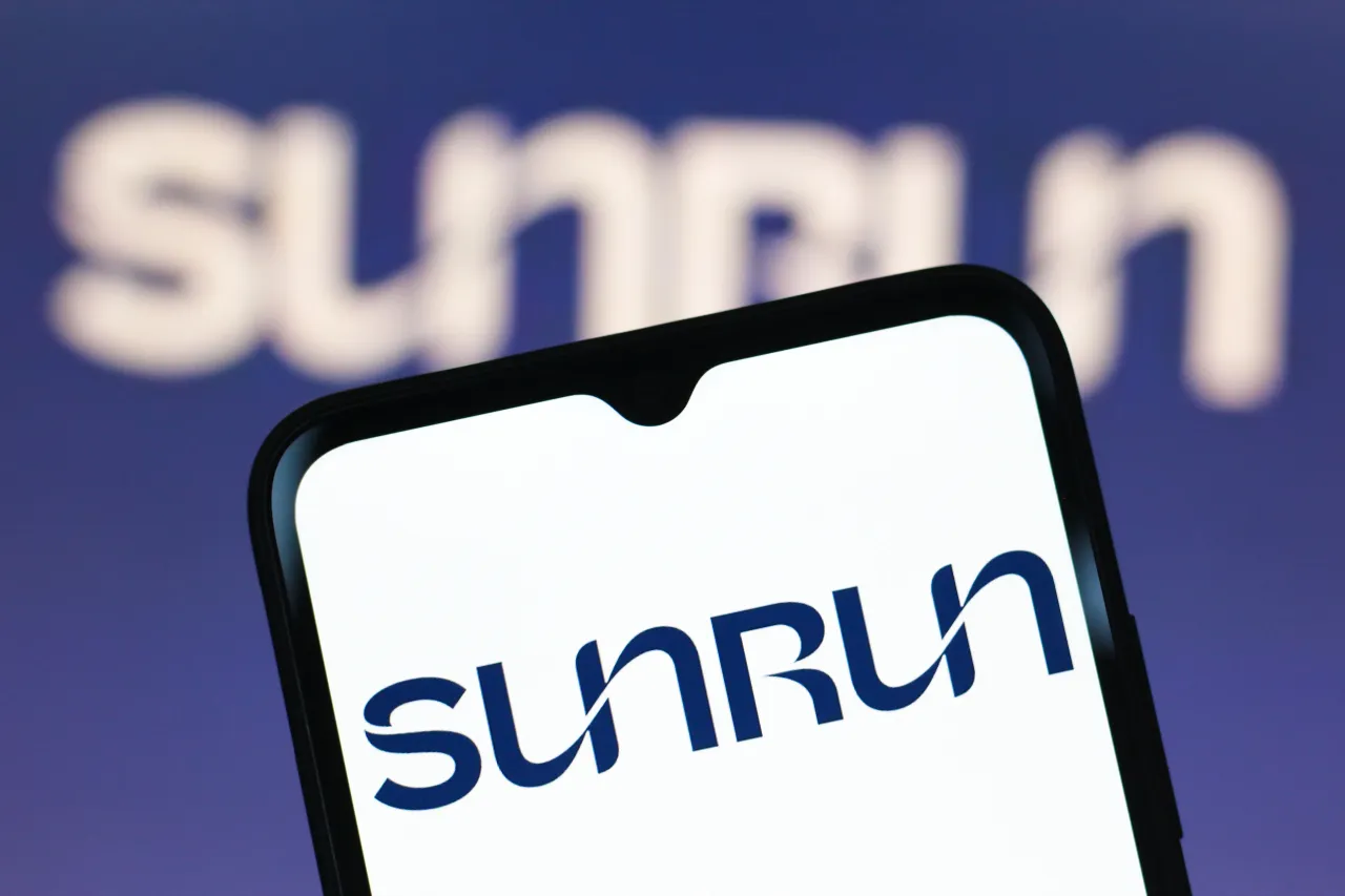 In this photo illustration, the Sunrun logo is seen displayed on a smartphone screen.