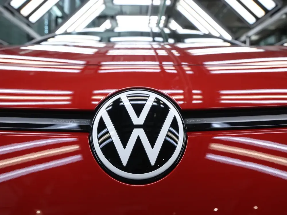 A new Volkswagen ID.3 electric car prepares to pass final inspection at the Volkswagen plant on May 14, 2025 in Dresden, Germany. (Photo by Sean Gallup/Getty Images)
