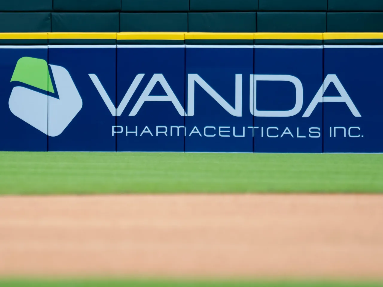 Vanda Pharmaceuticals Inc. logo is pictured before a regular season Major League Baseball game, on September 05, 2025, at Comerica Park in Detroit, Michigan. 