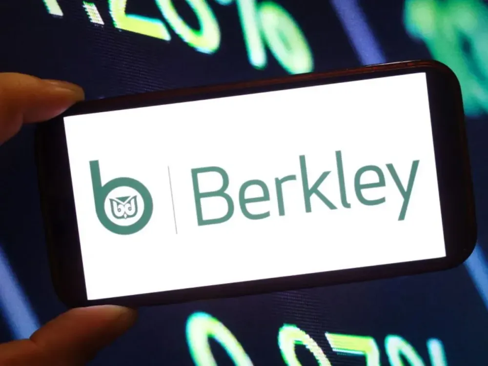 In this photo illustration, the W. R. Berkley company logo is seen displayed on a smartphone screen. (Photo Illustration by Piotr Swat/SOPA Images/LightRocket via Getty Images)