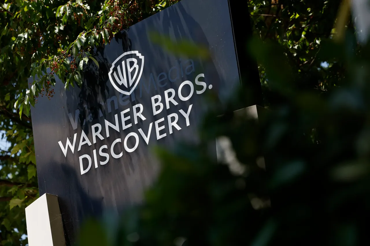 A sign outside of the Warner Brothers Discovery Techwood Turner Broadcasting campus is seen on June 26, 2024 in Atlanta, Georgia.