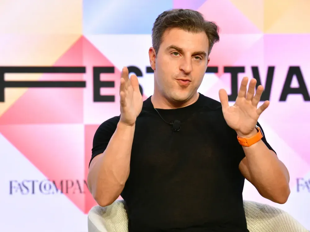 Brian Chesky, Cofounder and CEO, Airbnb, speaks onstage during The Fast Company Innovation Festival on September 21, 2022 in New York City. (Photo by Eugene Gologursky/Getty Images for Fast Company)