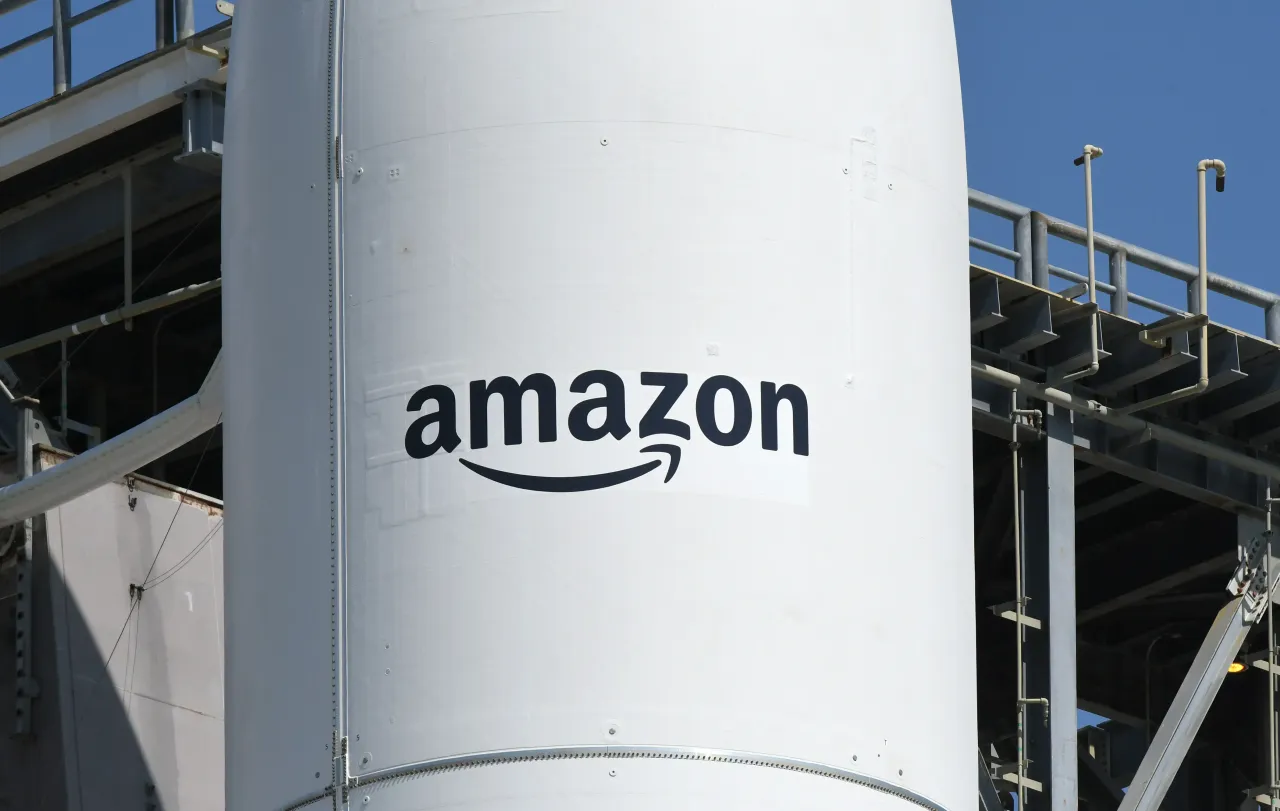 A ULA Atlas V rocket carrying Amazon's first batch of 27 Kuiper internet satellites stands ready for launch at pad 41 at Cape Canaveral Space Force Station on April 28, 2025. (Photo by Paul Hennessy/Anadolu via Getty Images)