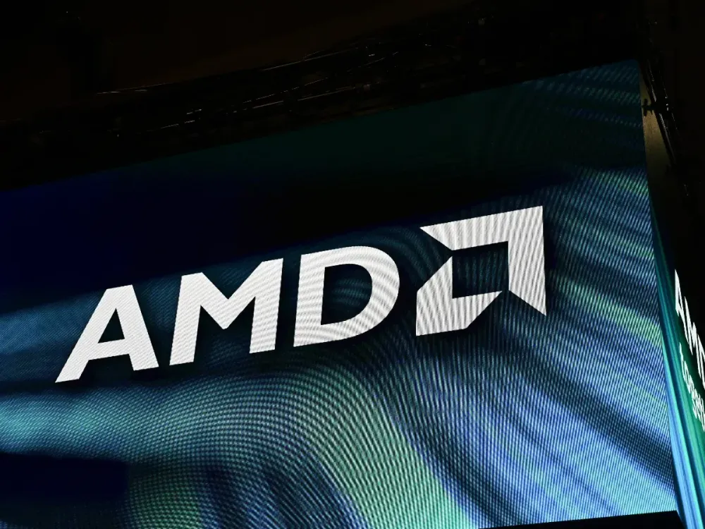  Logo of the American company AMD is displayed during the Mobile World Congress 2025. (Photo by Ramon Costa/SOPA Images/LightRocket via Getty Images)