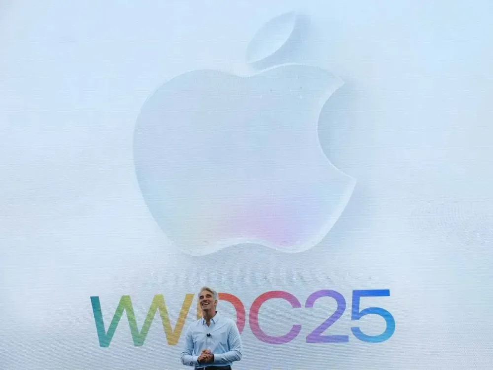 Apple Senior Vice President of Software Engineering Craig Federighi speaks during the Apple Worldwide Developers Conference (WWDC) on June 09, 2025 in Cupertino, California
