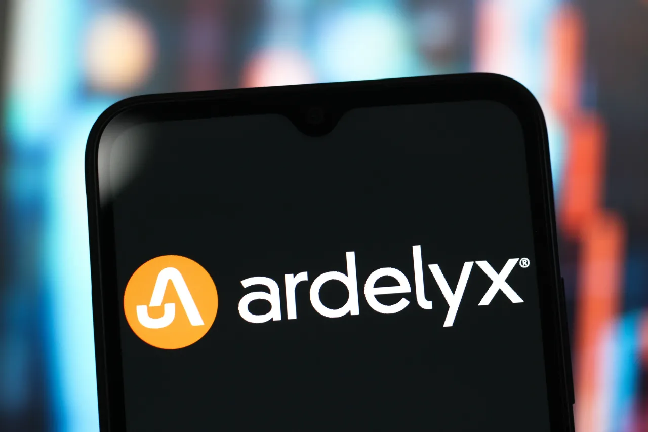 In this photo illustration, the Ardelyx logo is seen displayed on a smartphone screen. (Photo Illustration by Thomas Fuller/SOPA Images/LightRocket via Getty Images)